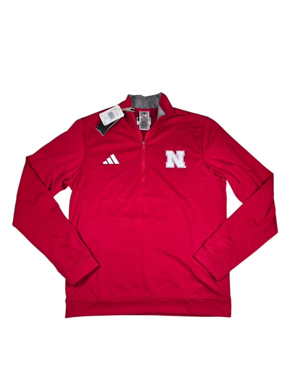 NWT Adidas Nebraska Cornhuskers NCAA Red Elevated Quarter-Zip Pullover Men's Sm
